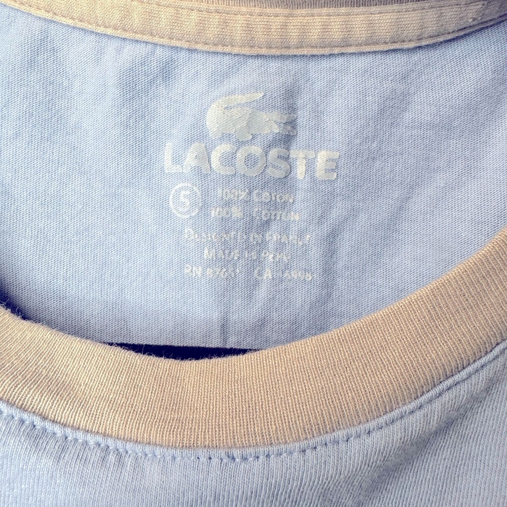 Lacoste Light Blue Short Sleeve‎ Tee - Picture 3 of 6